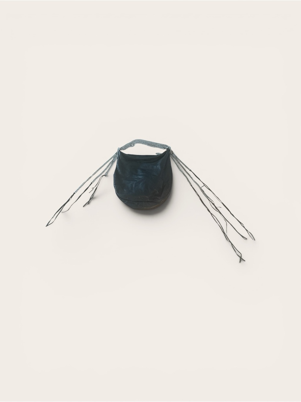Christian Louboutin Black Leather Hobo with Fringe Straps